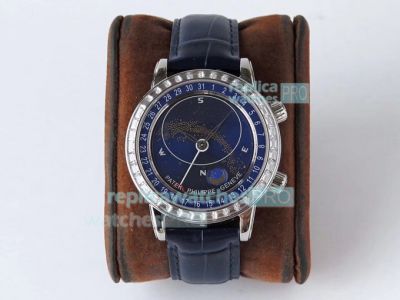 AI Factory Swiss Replica Patek Philippe Celestial Diamond Watch Blue Sky Moon